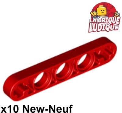 Lego Technic 10x Liftarm 1x5 Axle Holes Thin Dünn Rot/Red 11478 NEU