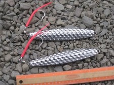 2 pk fishing jig 24oz Diamond Halibut Tilefish Cod lure 10/0 tube Mustad hook
