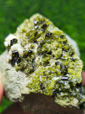 153 Gram Shinny Dark Greenish Epidote Specimen From Pakistan.