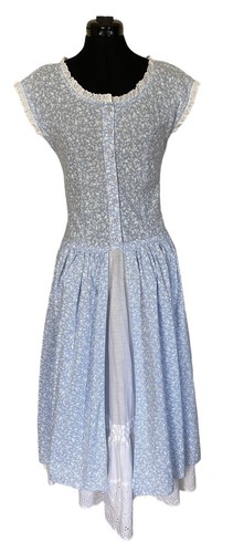 VINTAGE JODI SCHWARTZ FÜR BILL BERMAN Calico langes Kleid Prärie Cottage Core - Bild 3 von 17
