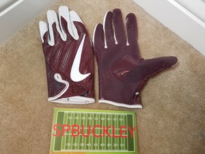 maroon nike football gloves