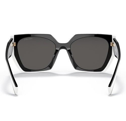 Occhiali da sole donna rettangolari PRADA PR15WS montatura bianco e nero, lenti sfumate - Foto 3 di 9
