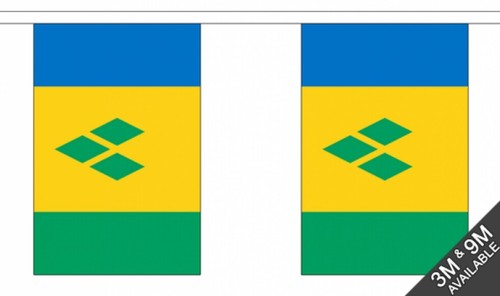 Barbados Bunting - Caribbean - 9 Metre Bunting - Polyester - 30 Flags Per 9M Length - FlagSuperstore - Foto 9