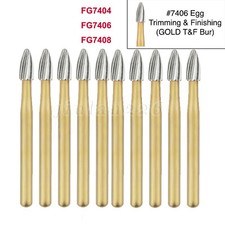 Dental Tungsten Carbide Burs Trimming  Finishing Egg Football FG 7404 7406 7408