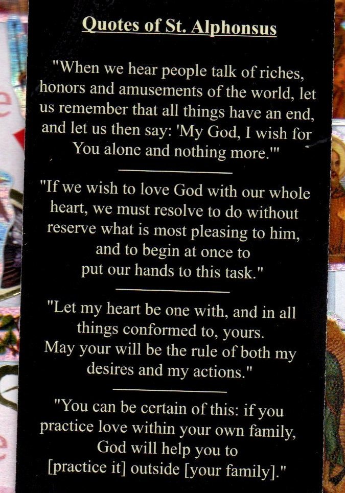 Saint Alphonsus Quotes of (2