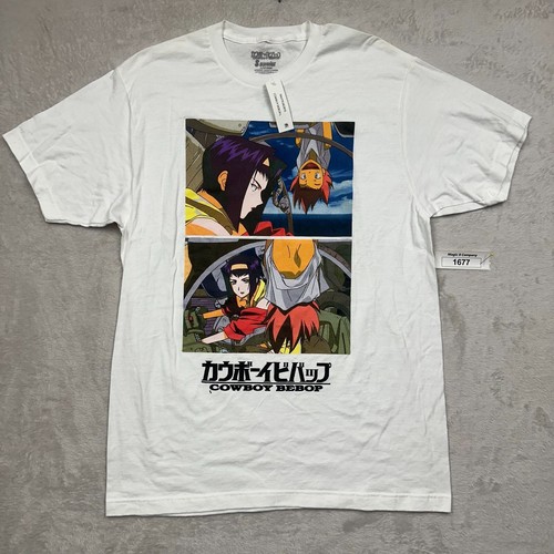Cowboy Bebop Sunrise Anime T Shirt Adult Large White Short Sleeve