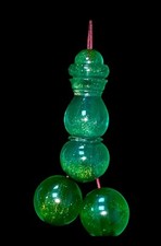 Antique Old Stardust Green Amber bakelite  islamic Worry prayer 33 beads 105g R8