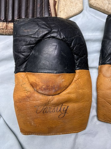 Vintage Stall & Dean Puckmaster Leder Hockey Schienbein mit Black Diamond Ellenbogenschützern - Bild 2 von 16