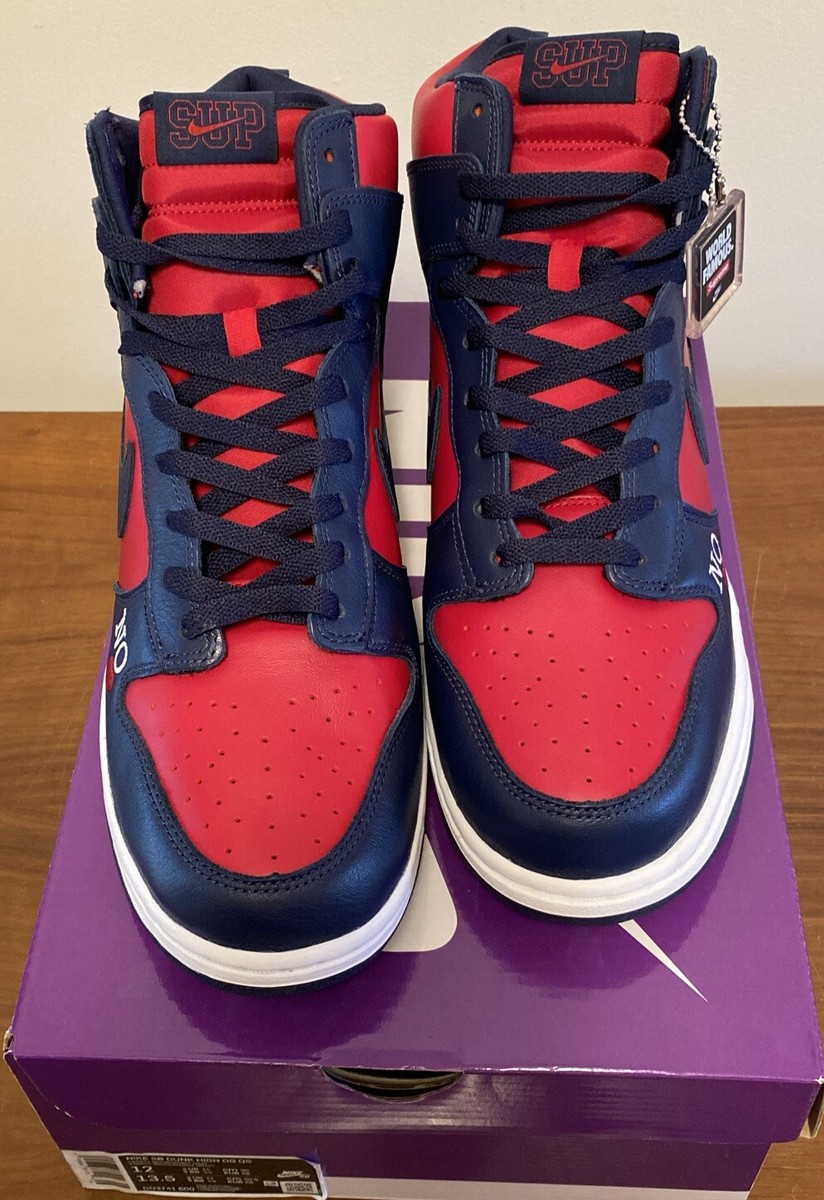 Supreme Nike SB Dunk High OG QS By Any Means Necessary Red Supreme Nike SB Dunk High OG QS By Any Means Necessary Red