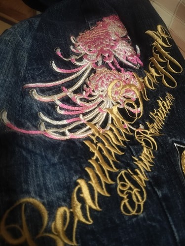 Battou Musume 抜刀娘 Denim Jeans Japanese Embroidered Big Size 40 - Picture 7 of 9