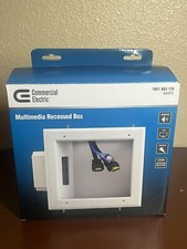 Commercial Electric TV Multimedia Recessed Box White 5053-WH-VN, Sealed