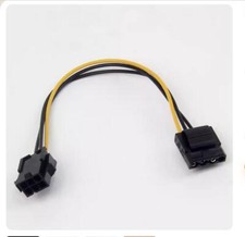 New Power Supply Graphics Card 6-pin Female to 4-Pin IDE Male Power Cord 20cm  