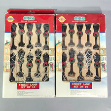 Lemax String Light Street Lamps Snow Village 4" Xmas Decor Two 10-Pack Lot 1993