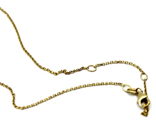 Zierliche Ranken Zopfkette dünne Halskette in 14K massiv Gelbgold 16 -18" in 0,85 mm - Bild 5 von 6