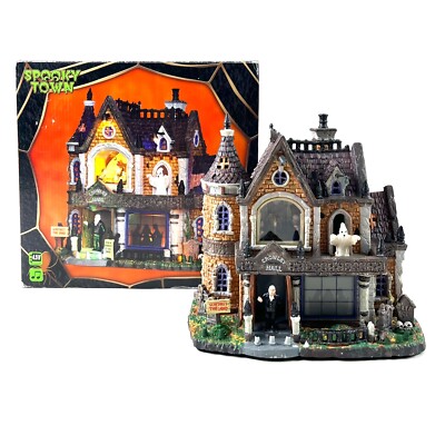 Lemax Spooky Town Crowley Hall 35552 Lighted Porcelain Collectible