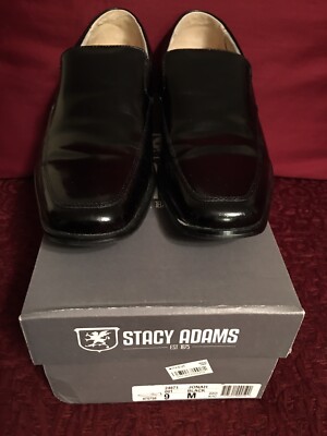 Stacy Adams Black Jonah  Leather Slip-On Loafers Stacy Adams Jonah Mens Black Leather Loafers Shoe Sz 9M Moc  main image 4