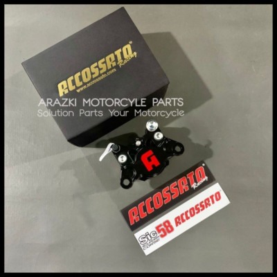 ACCOSSATO FRONT AXIAL BLACK BRAKE CALIPER WITH 84MM OR PADS [PZ015D-OR]