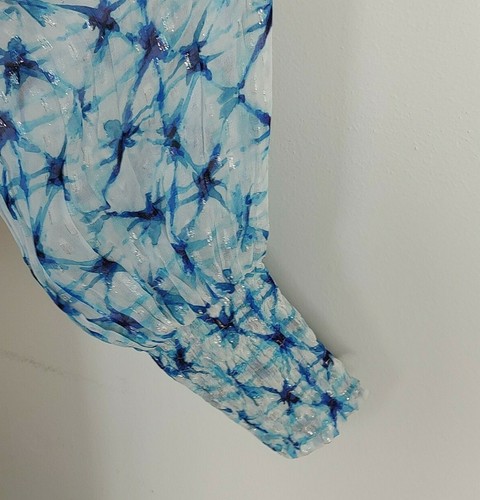Rococo Sand Maxi Dress S Blue Resort Volna Tiered Long Sleeve Star Tie Dye - Picture 5 of 10
