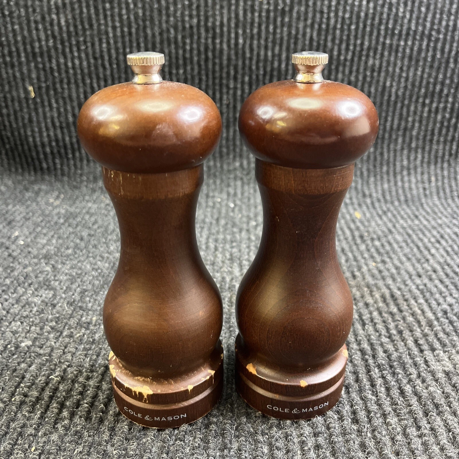 Cole & Mason Wooden Salt and Pepper 6” Mill Shaker Grinder Set England Primitive