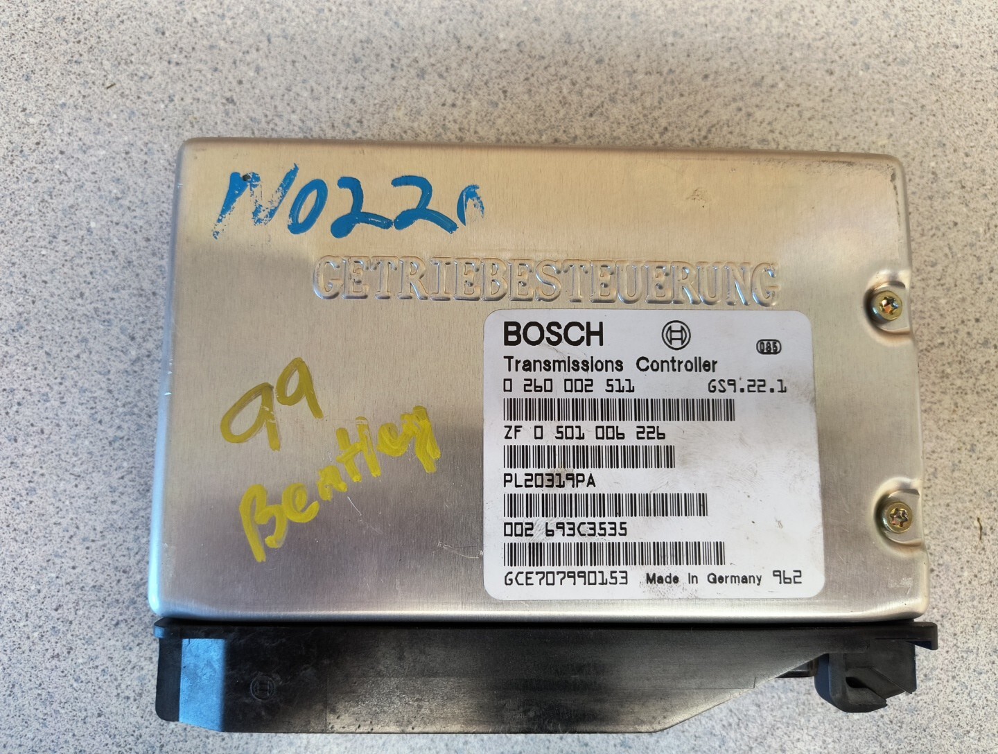 1999 Bentley Arnage Transmission Control Module Computer OEM 0260002511