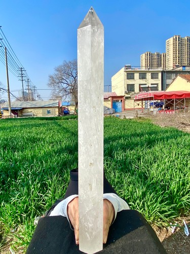 12.34LB Large Natural Clear White Crystal Obelisk Transparent Quartz Energy - 第 5/18 張圖片