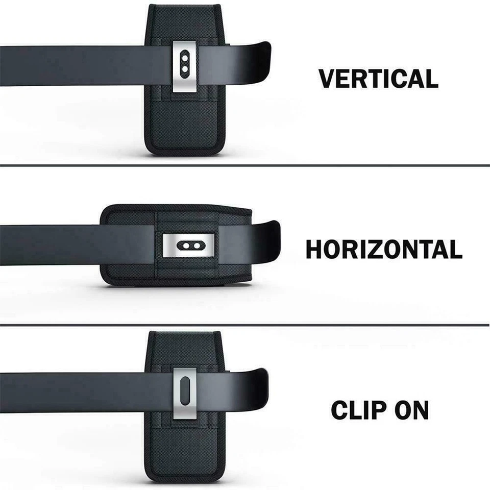 For LG G7 / LG G7 ThinQ Heavy Duty Buckle Nylon Pouch Belt Clip Case Cover Black - Image 3 of 4