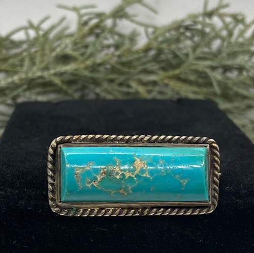 Vintage Navajo Sterling Royston Türkis Stab Brosche - 1,25" - 7,99g - Bild 1 von 8