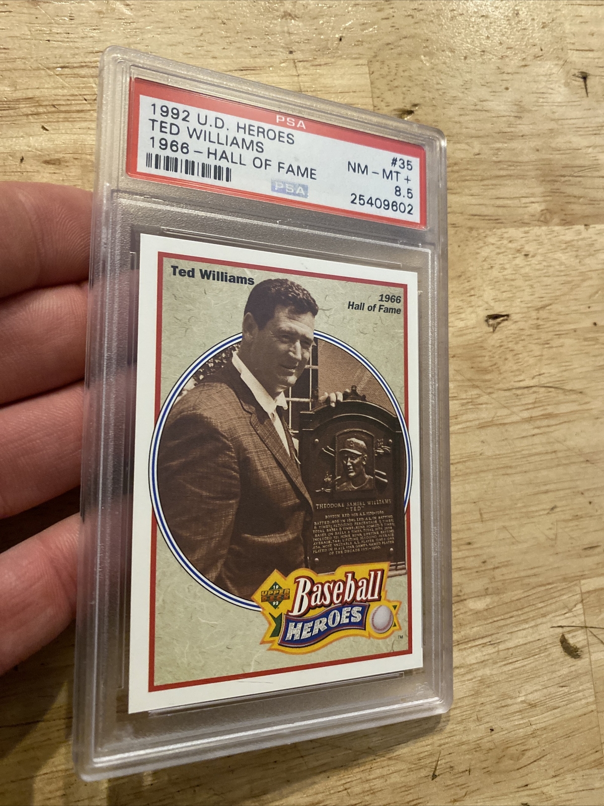Ted Williams PSA 8.5 Vintage Baseball Card 1992 Upper Deck Boston Red Sox MLB view 7
