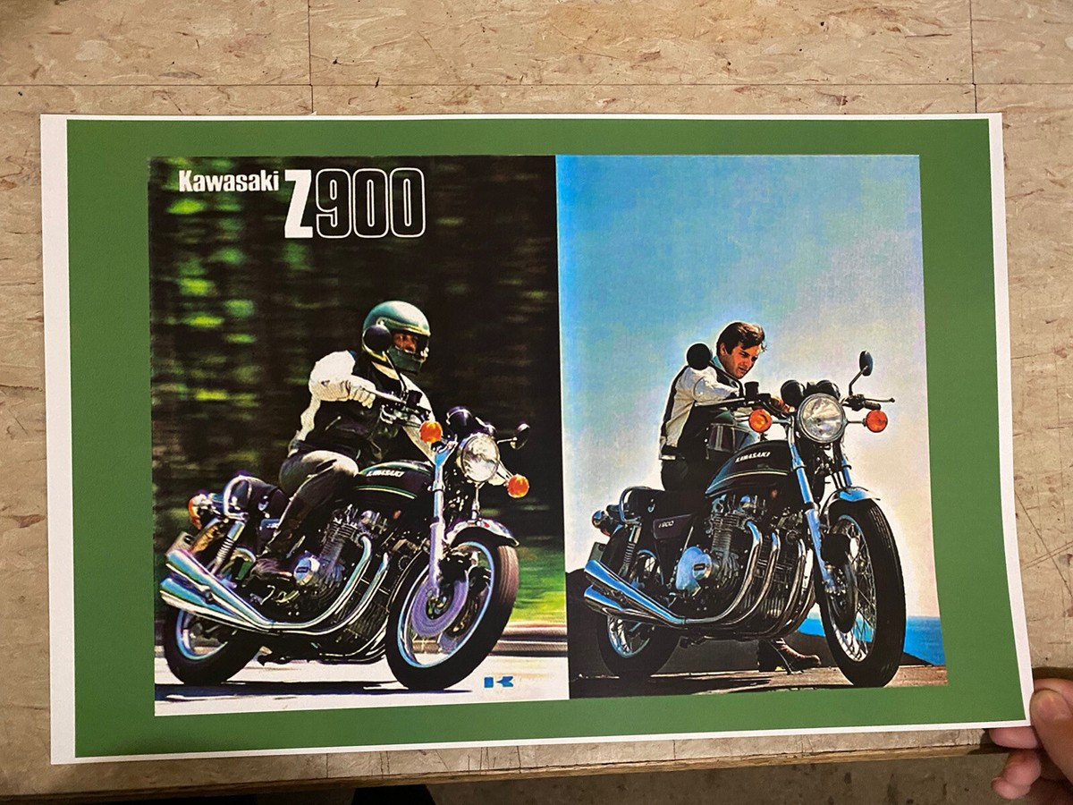 Vintage Kawasaki Z900 Motorcycle Poster Advertisement J109 | eBay
