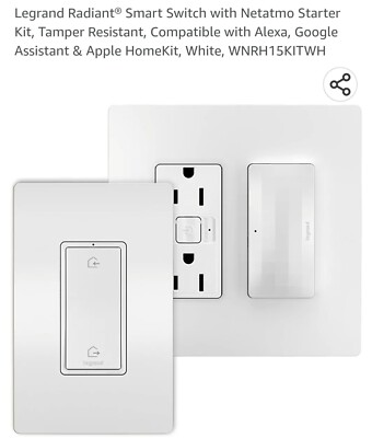radiant with Netatmo Decorator Rocker Smart Switch Starter Kit with Home/Away