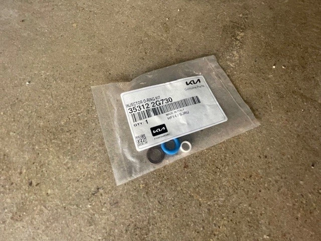 (1) Kit de junta tórica inyector de combustible genuino Kia 35312-2G730 Foto 3 de 3