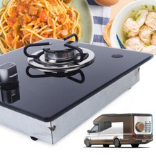 Gas Cooktop LPG Single Burner Gas Stove Hob Tempered Glass Knob Control For RV