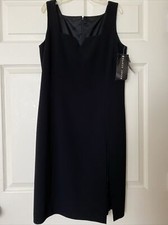NEW Randy Kemper Sleeveless Little Black Sheath Dress, Original Tags, Size L