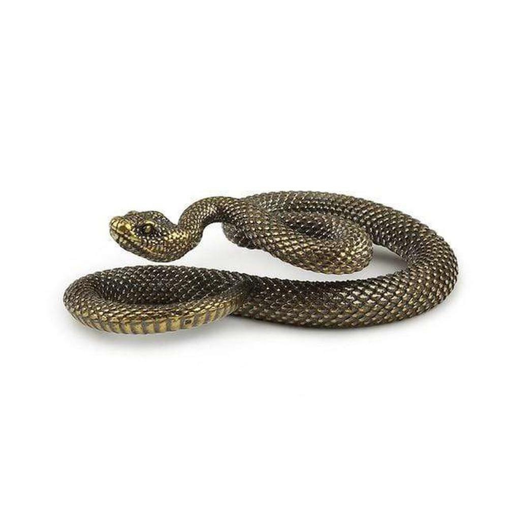 Striking Brass /& Silver Colored Snake Keyring Keychain