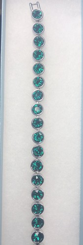💎Touchstone Crystal Bracelet Green 7 1/4” Rhodium New - Picture 4 of 8