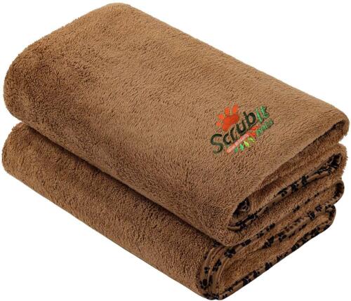Pack de 2 serviettes de bain et de plage en microfibre pour animaux de compagnie par - ScrubIt - Super absorbant et - Photo 1 sur 6