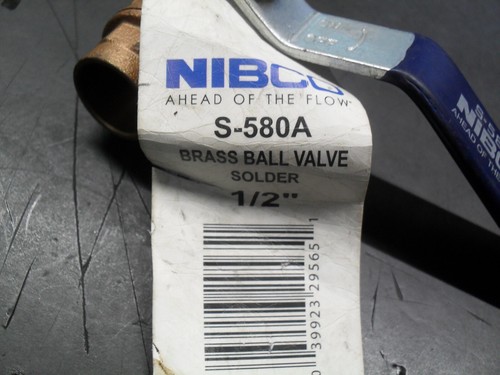 Válvula de bola de sudor de latón Nibco S-580A 1/2" 400# - Imagen 2 de 5
