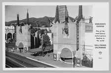 Grauman's Chinese Theatre Hollywood CA Frashers RPPC Bird's Eye View Postcard