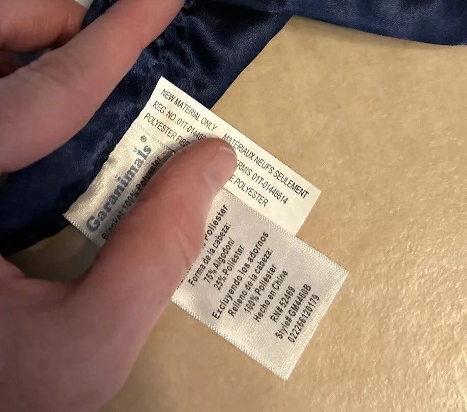 Garanimals Puppy Dog Lovey Security Blanket Striped Navy Blue & Green Satin Back - Image 3 of 4