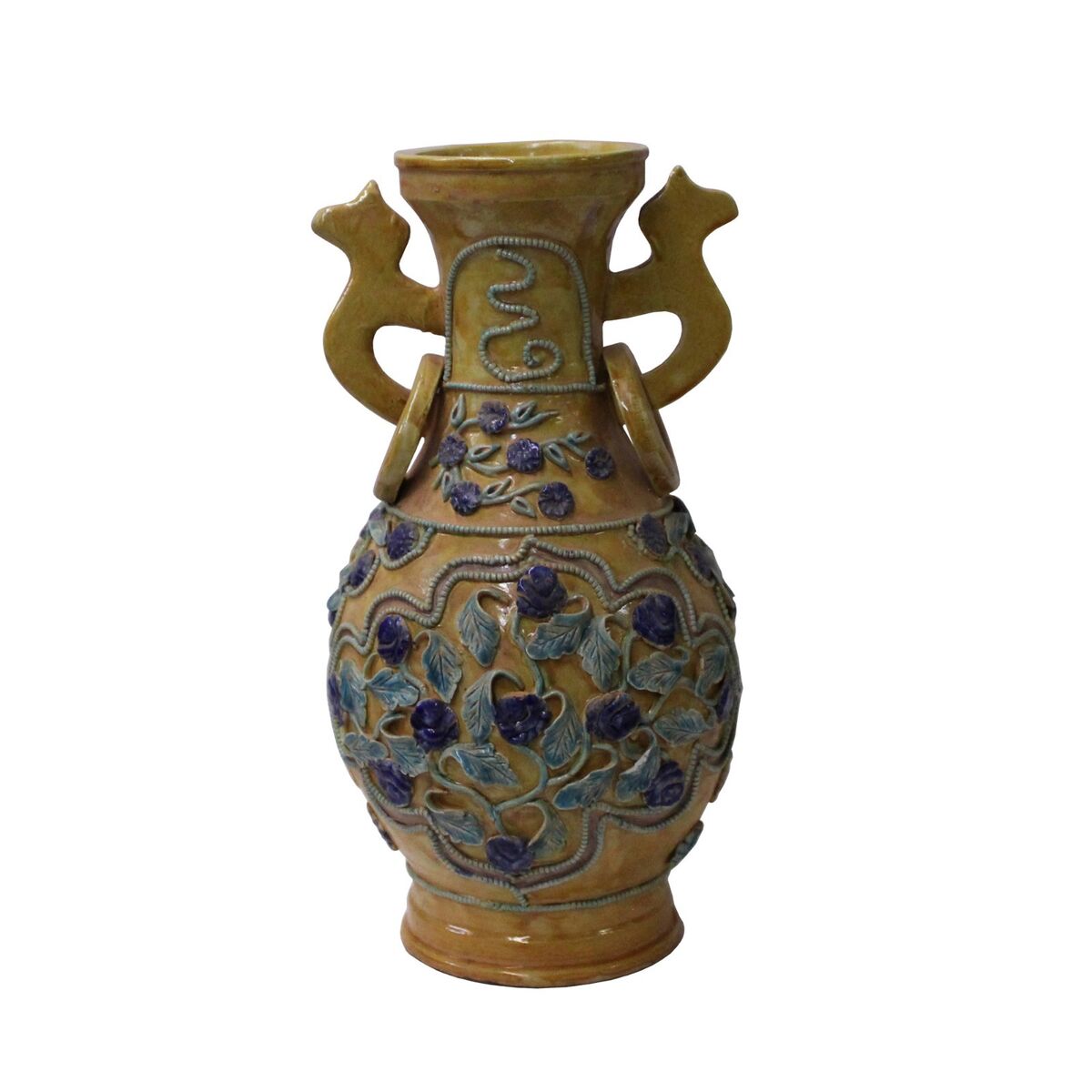 Handmade Ceramic Yellow Dimensional Flower Vase Jar cs4655S Handmade Ceramic Yellow Dimensional Flower Vase Jar cs4655S