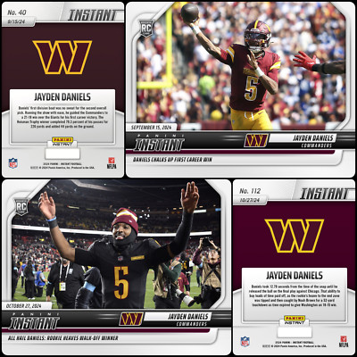 (2) 2024 Panini Instant Jayden Daniels ROOKIE CARDS SP Commanders #40 & #112 RC
