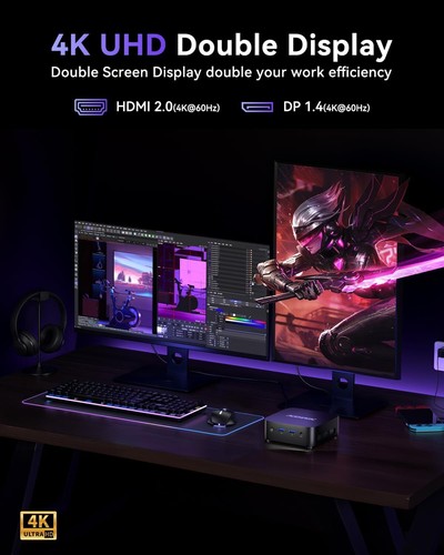 Ace 4K Triple Display Mini PC Intel N95 8GB/256GB SSD Dual LAN 3xHDMI | Win11 - Picture 5 of 9
