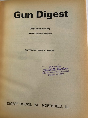 GUN DIGEST 29TH ANNIVERSARY 1975 DELUXE EDITION EDITED BY JOHN T. AMBER PB - Imagen 3 de 6