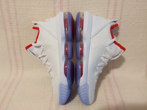 Nike LeBron James 16 Low Draft Night White Red Ice Gold LBJ CI2668 100 Size 8.5 - Picture 8 of 12