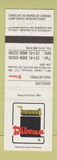 Matchbook Cover - Bibeau Dump Bodies St Felix De Valois QC