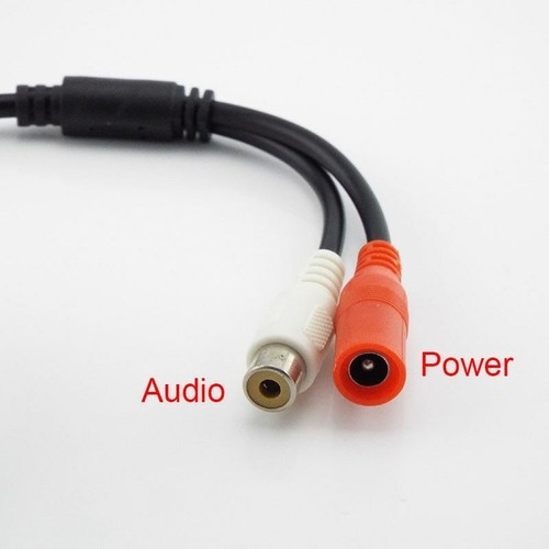 CCTV Pickup Microphone Audio Sound DC Power Splitter Cable RCA Male Connector - Afbeelding 6 van 7