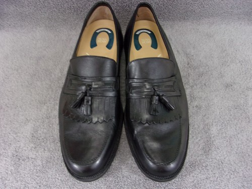 Nunn Bush black leather tassel kilt dress casual loafer slip on men's size US12M - Picture 6 of 11