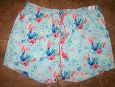 NEW Caribbean Roundtree Yorke Swim Shorts Trunks Mens Lined Coral Reef 3XB