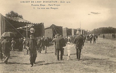 AK LUFTFAHRT CIRCUIT DE L'EST 1910 PARIS TROYES DER BESUCH IN DEN SCHUPPEN