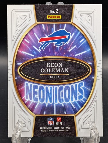 2024 Panini Select Keon Coleman RC #2 Neon Icons Rookie Buffalo Bills - Bild 2 von 2